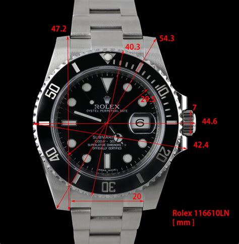 rolex submariner 41mm dimensions